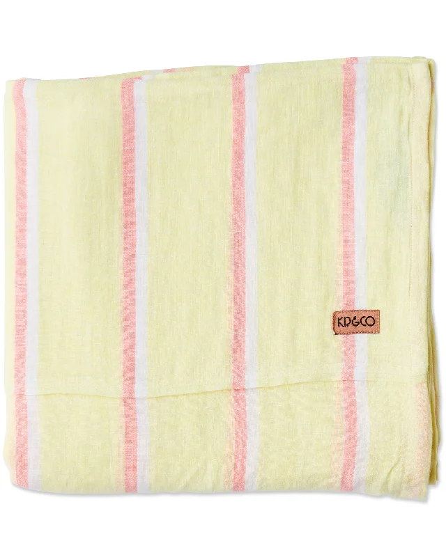 Linen - Cotton Blend Sheets for a Natural and Versatile OptionPina Colada Stripe Linen Flat Sheet Linen - Cotton Blend Sheets for a Natural and Versatile OptionPina Colada Stripe Linen Flat Sheet