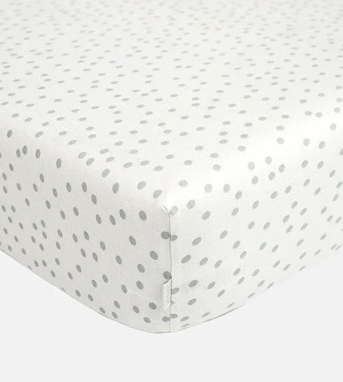 Fitted Sheets with Reinforced Corners for Long - Lasting UseBamboo Crib Sheets - Dot Dreamy White Fitted Sheets with Reinforced Corners for Long - Lasting UseBamboo Crib Sheets - Dot Dreamy White