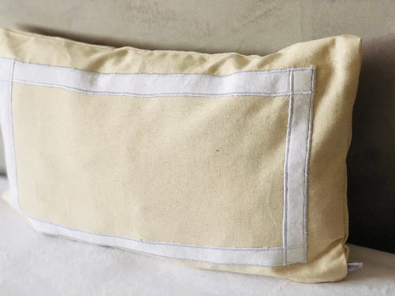 Down Alternative Pillows for Ethical ChoicesTrim Ivory Throw Pillow, "12x20" Lumbar Pillow Covers by Snazzy Living Down Alternative Pillows for Ethical ChoicesTrim Ivory Throw Pillow, "12x20" Lumbar Pillow Covers by Snazzy Living