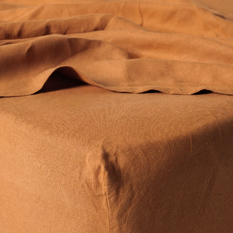 King - Size Sheet Sets with a Decorative Pillow SetCinnamon Linen Fitted Sheet Set (3 pcs) King - Size Sheet Sets with a Decorative Pillow SetCinnamon Linen Fitted Sheet Set (3 pcs)