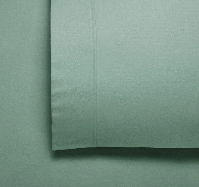 Polyester - Cotton Blend Sheets for Durability and ComfortFletcher Flannelette Mega Sheet Set Range Sage Polyester - Cotton Blend Sheets for Durability and ComfortFletcher Flannelette Mega Sheet Set Range Sage