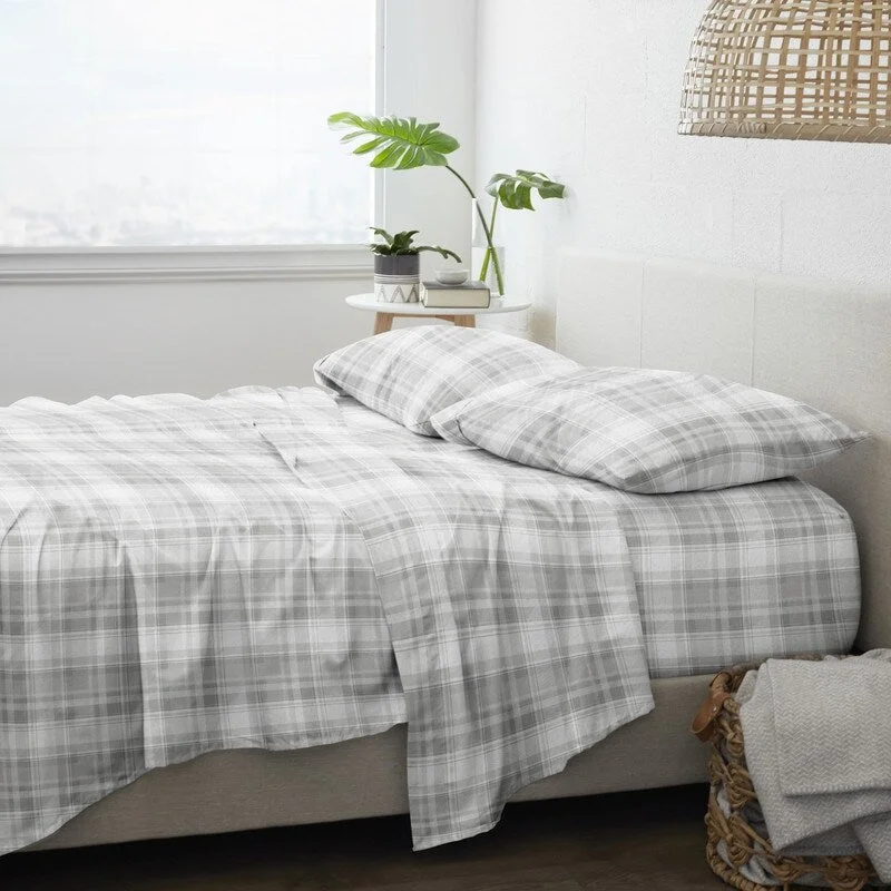 Twin - Size Sheet Sets with a Pillow ProtectorBecky Cameron Premium Plaid 4 Piece Flannel Bed Sheet Set Twin - Size Sheet Sets with a Pillow ProtectorBecky Cameron Premium Plaid 4 Piece Flannel Bed Sheet Set