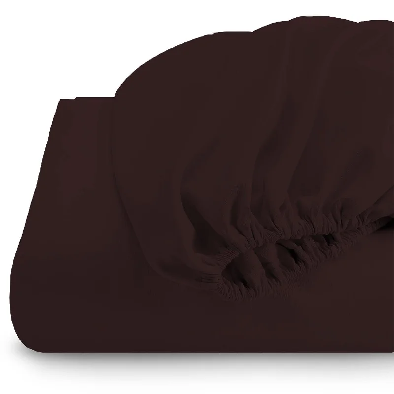 Polyester - Cotton Blend Sheets for Durability and ComfortSuper Soft Fitted sheet 120x200+25 cm-Brown Polyester - Cotton Blend Sheets for Durability and ComfortSuper Soft Fitted sheet 120x200+25 cm-Brown
