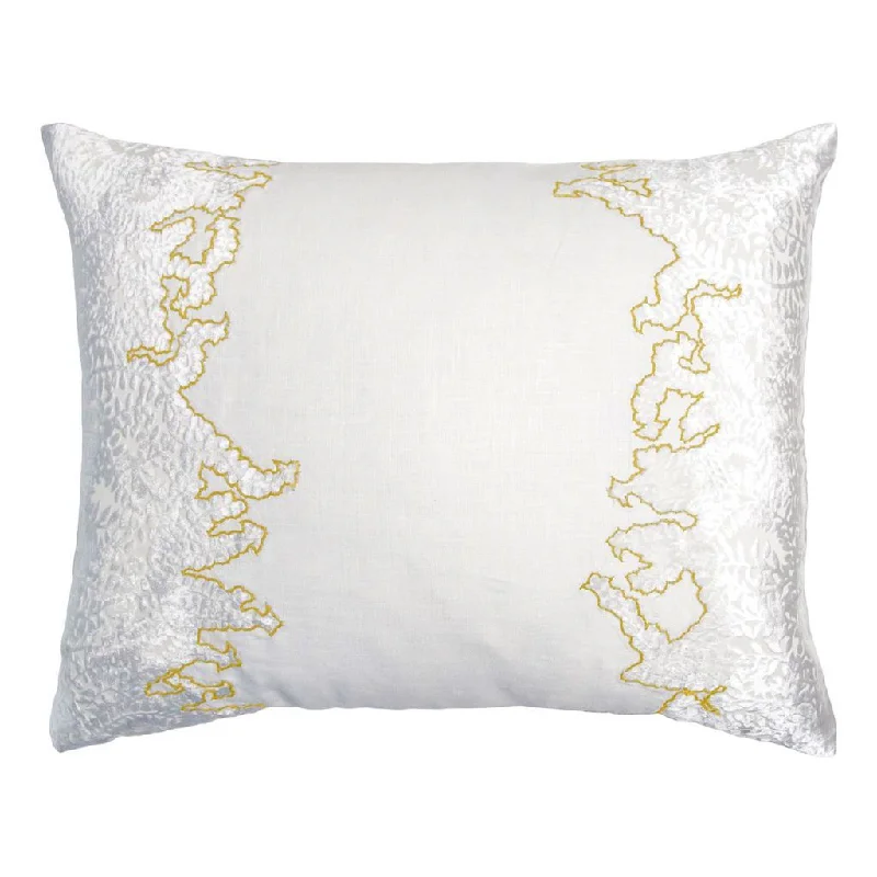 Kids Pillows with Fun DesignsWhite & Yellow Ferns Embroidered Velvet Appliqué Pillow Kids Pillows with Fun DesignsWhite & Yellow Ferns Embroidered Velvet Appliqué Pillow