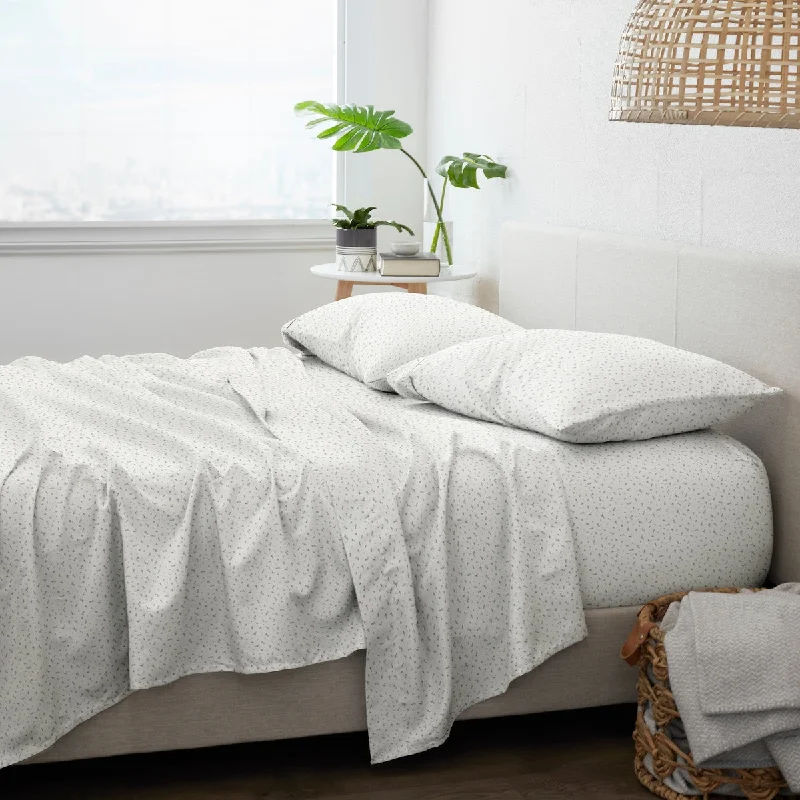 Fitted Sheets with Reinforced Corners for Long - Lasting UseBecky Cameron Spotted Leaves Pattern 4 Piece Bed Sheets Set Fitted Sheets with Reinforced Corners for Long - Lasting UseBecky Cameron Spotted Leaves Pattern 4 Piece Bed Sheets Set