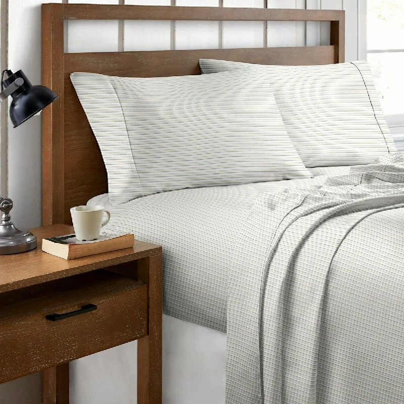 Wrinkle - Free Polyester Sheets for a Low - Maintenance Bed4 Piece Cotton Printed Sheet Set Twin Stripes Wrinkle - Free Polyester Sheets for a Low - Maintenance Bed4 Piece Cotton Printed Sheet Set Twin Stripes