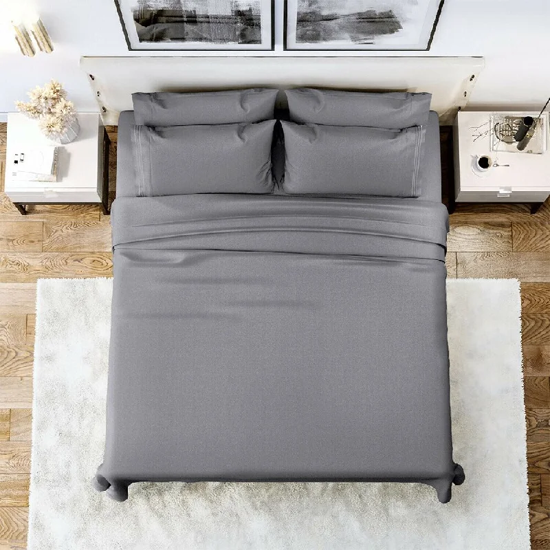Wrinkle - Free Polyester Sheets for a Low - Maintenance Bed6 Piece Sheet Set 1800 Series Egyptian Deep Pocket Twin XL Gray