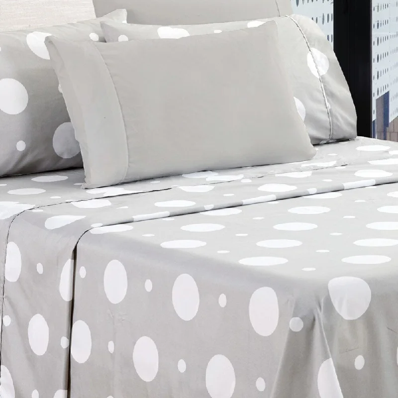 Polyester - Cotton Blend Sheets for Durability and Comfort6-Piece Egyptian Comfort 1800 Series Ultra Twin Grey Circles Polyester - Cotton Blend Sheets for Durability and Comfort6-Piece Egyptian Comfort 1800 Series Ultra Twin Grey Circles