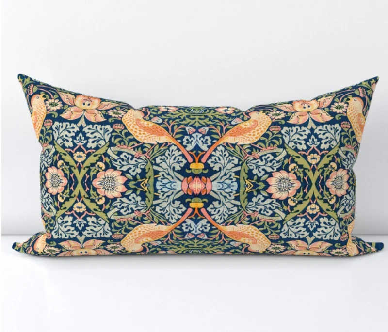 Decorative Pillows for Living Room MakeoverBody Pillow, Strawberry Thief Lumbar Pillow Cover, Vintage Inspired Lumbar Pillows Decorative Pillows for Living Room MakeoverBody Pillow, Strawberry Thief Lumbar Pillow Cover, Vintage Inspired Lumbar Pillows