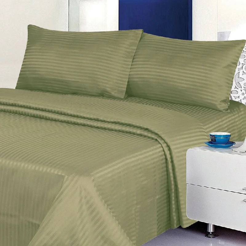 Organic Flannel Sheets for a Natural and Warm Sleep1800 Count Deluxe 4-Piece Stripe Deep Pocket Twin Bed Sheet Green Organic Flannel Sheets for a Natural and Warm Sleep1800 Count Deluxe 4-Piece Stripe Deep Pocket Twin Bed Sheet Green