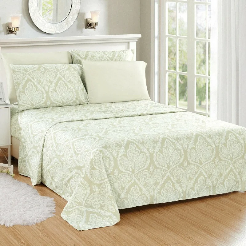 Anti - Pill Microfiber Sheets for a Smooth Appearance6 Piece 1800 Series Egyptian Paisley Sheet Set Full Ivory Anti - Pill Microfiber Sheets for a Smooth Appearance6 Piece 1800 Series Egyptian Paisley Sheet Set Full Ivory