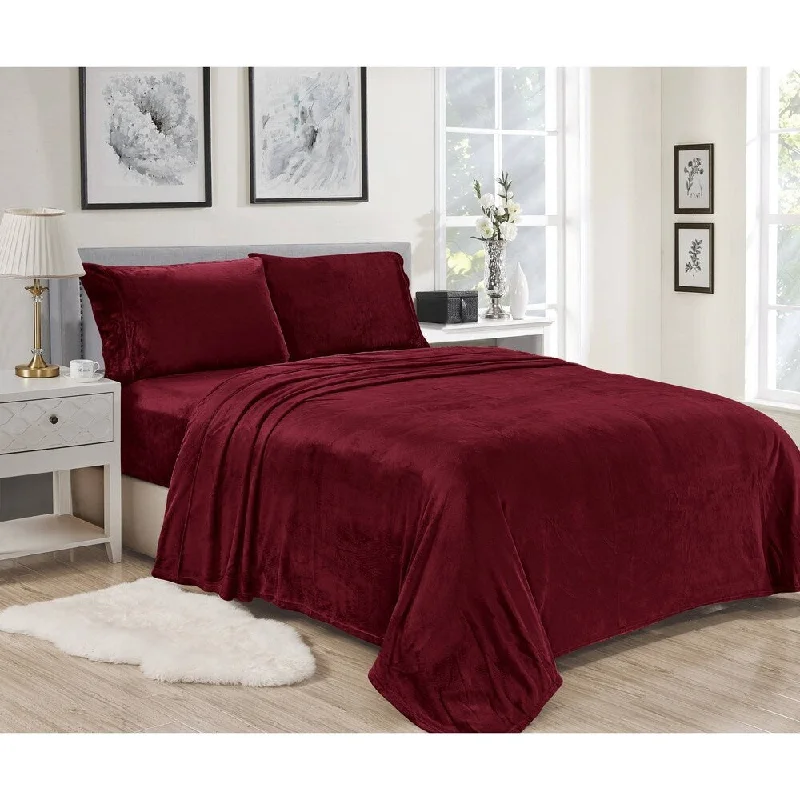 Anti - Pill Microfiber Sheets for a Smooth AppearanceLavana Microplush Sheet Sets Full Burgundy Anti - Pill Microfiber Sheets for a Smooth AppearanceLavana Microplush Sheet Sets Full Burgundy