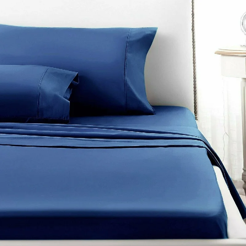 Moisture - Wicking Cotton Sheets for a Dry and Comfortable Sleep4 Piece Deep Pocket 1800 Count Luxury Sheet Set King Navy Blue Moisture - Wicking Cotton Sheets for a Dry and Comfortable Sleep4 Piece Deep Pocket 1800 Count Luxury Sheet Set King Navy Blue