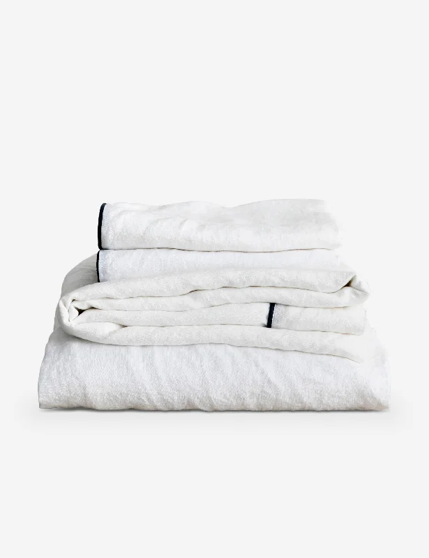 Rayon - Cotton Sheets for a Breathable and Soft BlendEuropean Flax Piped Linen Sheet Set by Cultiver Rayon - Cotton Sheets for a Breathable and Soft BlendEuropean Flax Piped Linen Sheet Set by Cultiver