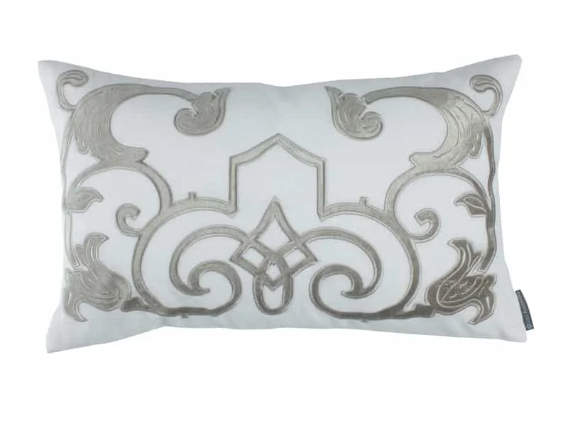 Soft and Fluffy Pillows for Bedroom ComfortMozart White & Ice Silver Lumbar Pillow by Lili Alessandra Soft and Fluffy Pillows for Bedroom ComfortMozart White & Ice Silver Lumbar Pillow by Lili Alessandra