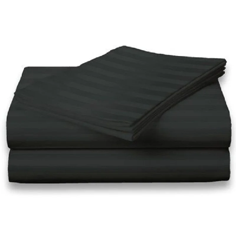 Wrinkle - Free Polyester Sheets for a Low - Maintenance Bed400 Thread Count Deluxe Cotton Dobby Stripe Queen Bed Sheet Black Wrinkle - Free Polyester Sheets for a Low - Maintenance Bed400 Thread Count Deluxe Cotton Dobby Stripe Queen Bed Sheet Black