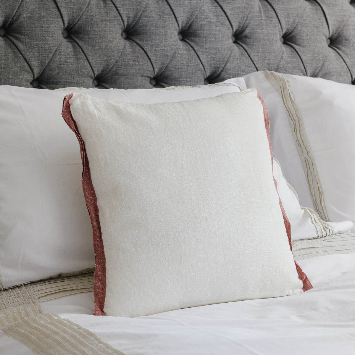 Pregnancy Pillows for Expectant MothersSylvan Ivory Cushion with Brick Red Trim 40cm Pregnancy Pillows for Expectant MothersSylvan Ivory Cushion with Brick Red Trim 40cm