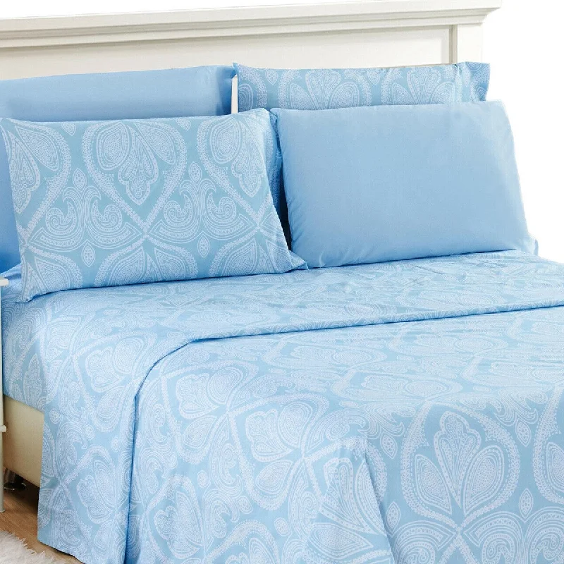 Flat Sheets with a High - Quality Finish for a Luxurious Look6 Piece Bed Deep Pocket Egyptian Comfort 1800 Sheet Set Queen Blue Flat Sheets with a High - Quality Finish for a Luxurious Look6 Piece Bed Deep Pocket Egyptian Comfort 1800 Sheet Set Queen Blue