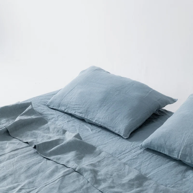Polyester - Cotton Blend Sheets for Durability and ComfortAqua Linen Sheet Set (4 pcs) Polyester - Cotton Blend Sheets for Durability and ComfortAqua Linen Sheet Set (4 pcs)