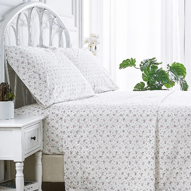 King - Size Sheet Sets with a Decorative Pillow SetBedford Lane La Fleur Percale Cotton Sheet Set King - Size Sheet Sets with a Decorative Pillow SetBedford Lane La Fleur Percale Cotton Sheet Set