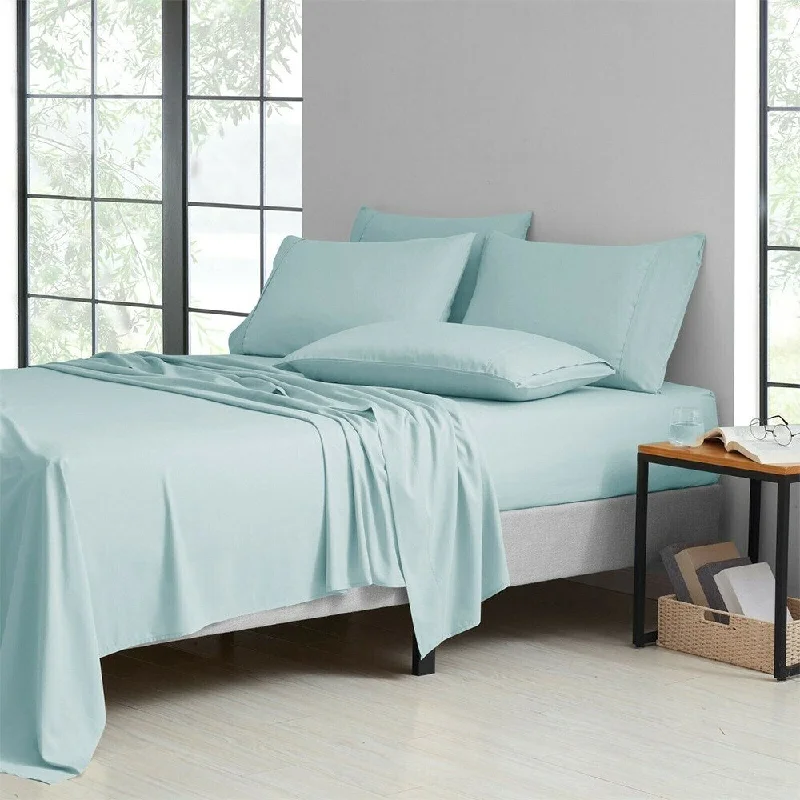 Polyester - Cotton Blend Sheets for Durability and Comfort6 Piece Set 1800 Series Bamboo Soft Deep Pocket Full Aqua Polyester - Cotton Blend Sheets for Durability and Comfort6 Piece Set 1800 Series Bamboo Soft Deep Pocket Full Aqua