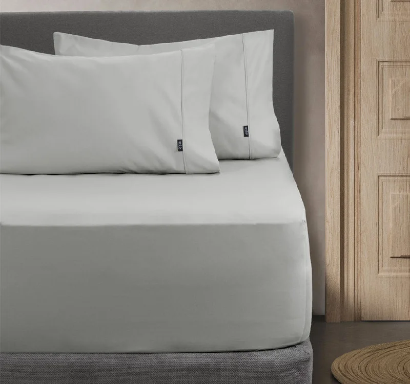 Polyester - Cotton Blend Sheets for Durability and Comfort1000THC Cotton Rich Fitted Sheet Combo Range Silver Polyester - Cotton Blend Sheets for Durability and Comfort1000THC Cotton Rich Fitted Sheet Combo Range Silver