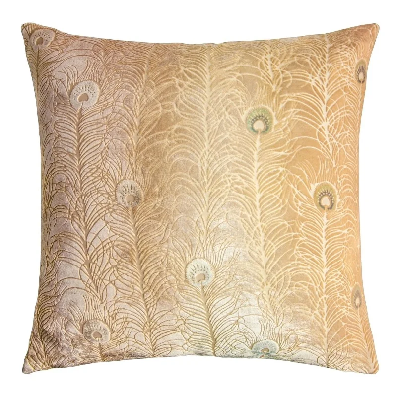 Velvet Pillows for a Touch of EleganceGold Beige Peacock Feather Pillow by Kevin O'Brien Studio Velvet Pillows for a Touch of EleganceGold Beige Peacock Feather Pillow by Kevin O'Brien Studio