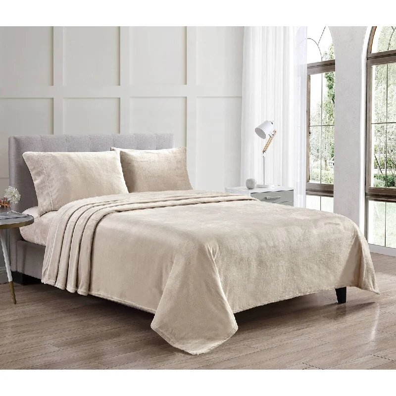 Moisture - Wicking Cotton Sheets for a Dry and Comfortable SleepKansas 4pc Microplush Sheet Set - Light Brown - Queen Moisture - Wicking Cotton Sheets for a Dry and Comfortable SleepKansas 4pc Microplush Sheet Set - Light Brown - Queen