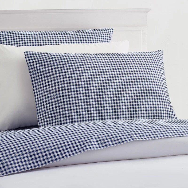 Thermal - Regulating Bamboo Sheets for All - Season ComfortLaurel & Mayfair Gingham 100% Cotton Percale Sheet Set, Navy Thermal - Regulating Bamboo Sheets for All - Season ComfortLaurel & Mayfair Gingham 100% Cotton Percale Sheet Set, Navy