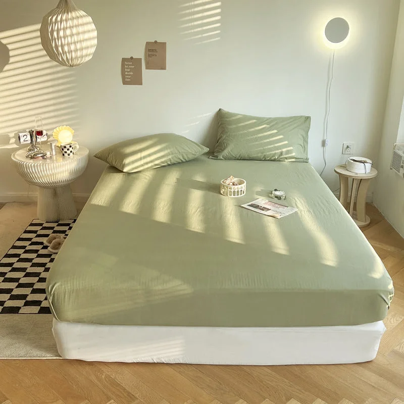 Wrinkle - Free Polyester Sheets for a Low - Maintenance BedWashed Cotton Bed Sheets / Avocado Green Wrinkle - Free Polyester Sheets for a Low - Maintenance BedWashed Cotton Bed Sheets / Avocado Green