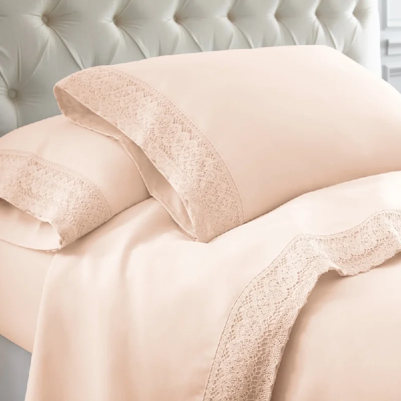 Jersey - Knit Sheets for a Comfortable and Casual BedModern Threads 4-Piece Soft Microfiber Crochet Lace Sheet Set Jersey - Knit Sheets for a Comfortable and Casual BedModern Threads 4-Piece Soft Microfiber Crochet Lace Sheet Set