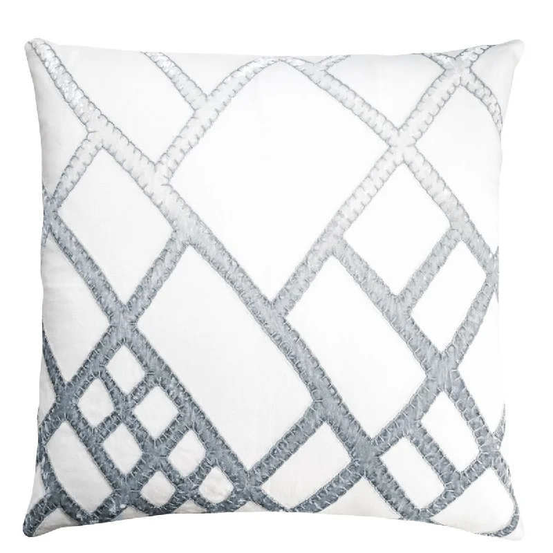 Decorative Pillows for Living Room MakeoverWhite & Steel Net Velvet Appliqué Pillow by Kevin O'Brien Studio Decorative Pillows for Living Room MakeoverWhite & Steel Net Velvet Appliqué Pillow by Kevin O'Brien Studio