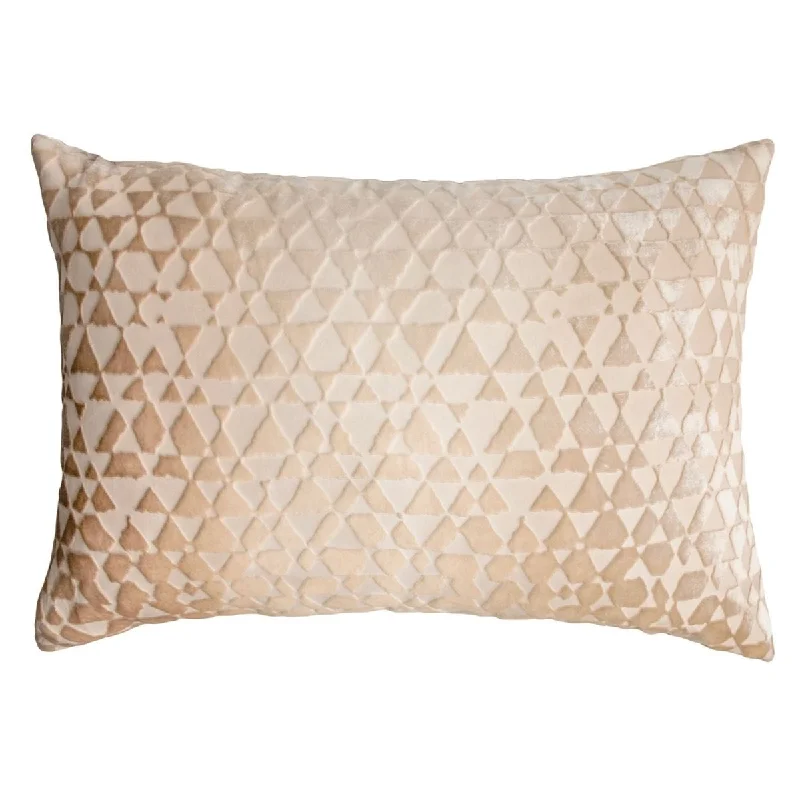 Cotton Pillows for Natural ComfortLatte Triangles Velvet Pillow by Kevin O'Brien Studio Cotton Pillows for Natural ComfortLatte Triangles Velvet Pillow by Kevin O'Brien Studio