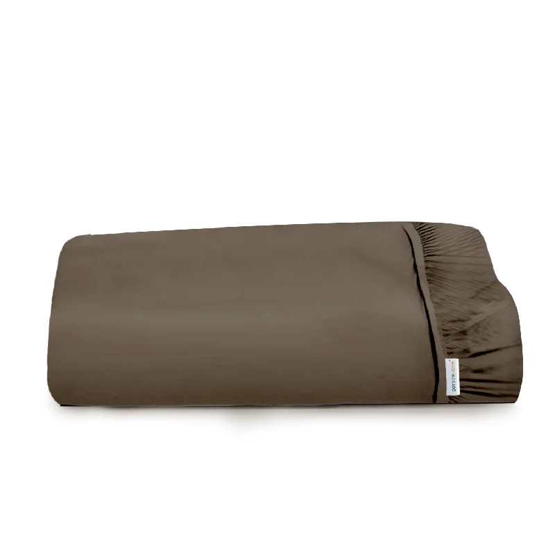 Polyester - Cotton Blend Sheets for Durability and ComfortSuper Soft Fitted sheet 180x200+30 CM - Khaki Polyester - Cotton Blend Sheets for Durability and ComfortSuper Soft Fitted sheet 180x200+30 CM - Khaki