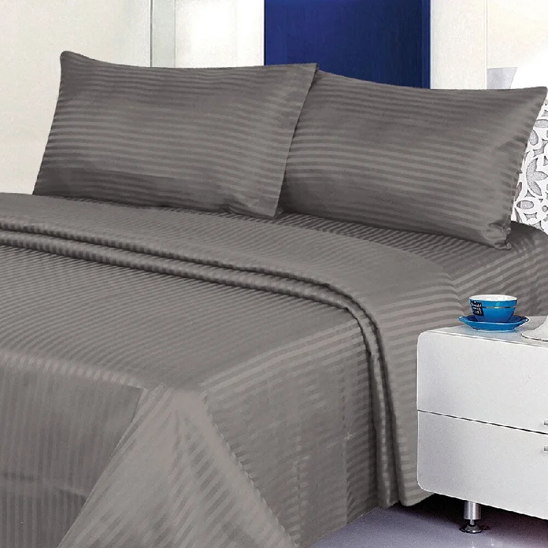 Moisture - Wicking Cotton Sheets for a Dry and Comfortable Sleep1800 Count Deluxe 4-Piece Stripe Deep Pocket Twin Bed Sheet Silver Moisture - Wicking Cotton Sheets for a Dry and Comfortable Sleep1800 Count Deluxe 4-Piece Stripe Deep Pocket Twin Bed Sheet Silver
