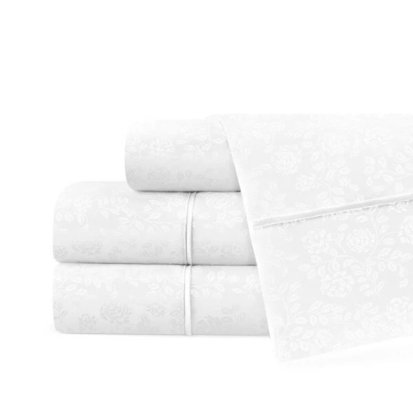 King - Size Sheet Sets with a Decorative Pillow SetPorch & Den Saltzman Embossed Floral Pattern 4-piece Bed Sheet Set King - Size Sheet Sets with a Decorative Pillow SetPorch & Den Saltzman Embossed Floral Pattern 4-piece Bed Sheet Set