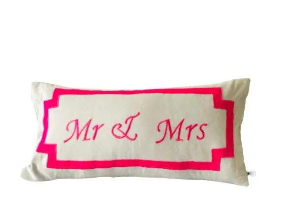 Pregnancy Pillows for Expectant MothersPersonalized Wedding Gift, Mr and Mrs Lumbar Pillows