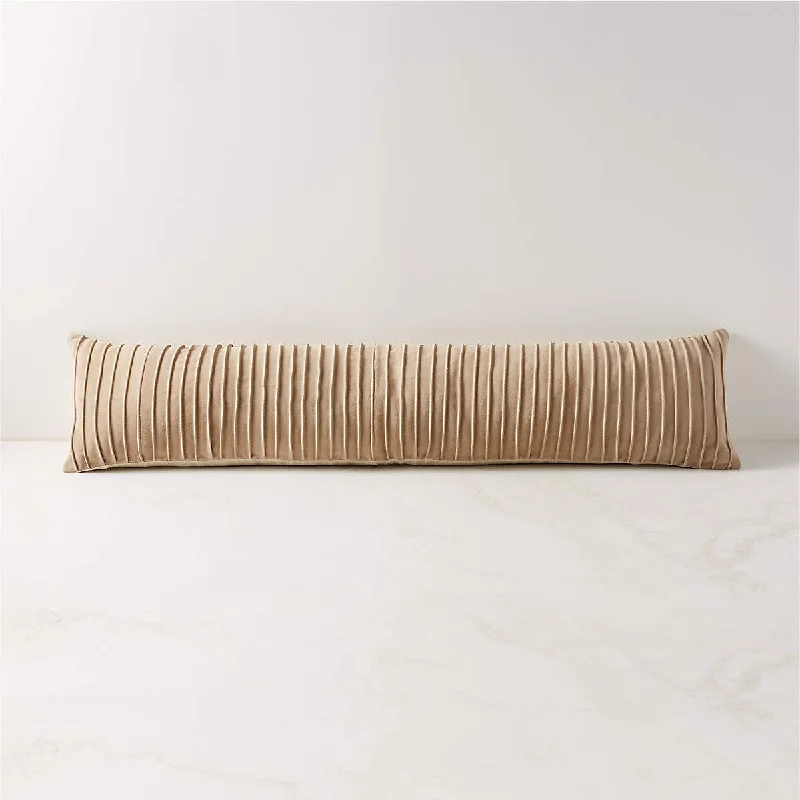 Plush Pillows for a Cozy Bed48''X12'' GATHERED SUEDE THROW PILLOW WITH DOWN-ALTERNATIVE INSERT Plush Pillows for a Cozy Bed48''X12'' GATHERED SUEDE THROW PILLOW WITH DOWN-ALTERNATIVE INSERT