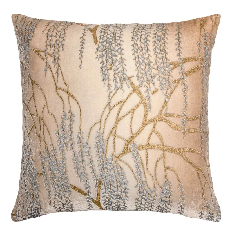 Down Alternative Pillows for Ethical ChoicesLatte Willow Metallic Pillow by Kevin O'Brien Studio Down Alternative Pillows for Ethical ChoicesLatte Willow Metallic Pillow by Kevin O'Brien Studio