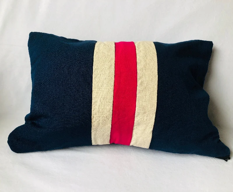 Silk Pillows for Smooth Skin and HairPersonalized Stripes Throw Pillows, Navy, Pink & Ivory Cotton by Snazzy Living Silk Pillows for Smooth Skin and HairPersonalized Stripes Throw Pillows, Navy, Pink & Ivory Cotton by Snazzy Living