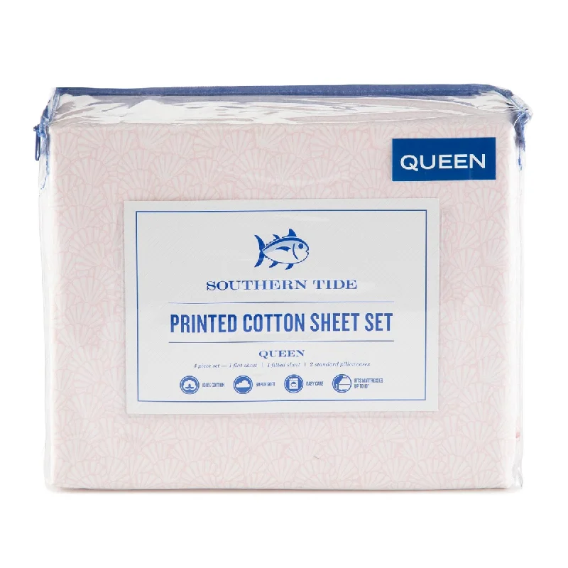 Jersey - Knit Sheets for a Comfortable and Casual BedSouthern Tide Calico Scallop Twin Pink Sheet Set Jersey - Knit Sheets for a Comfortable and Casual BedSouthern Tide Calico Scallop Twin Pink Sheet Set
