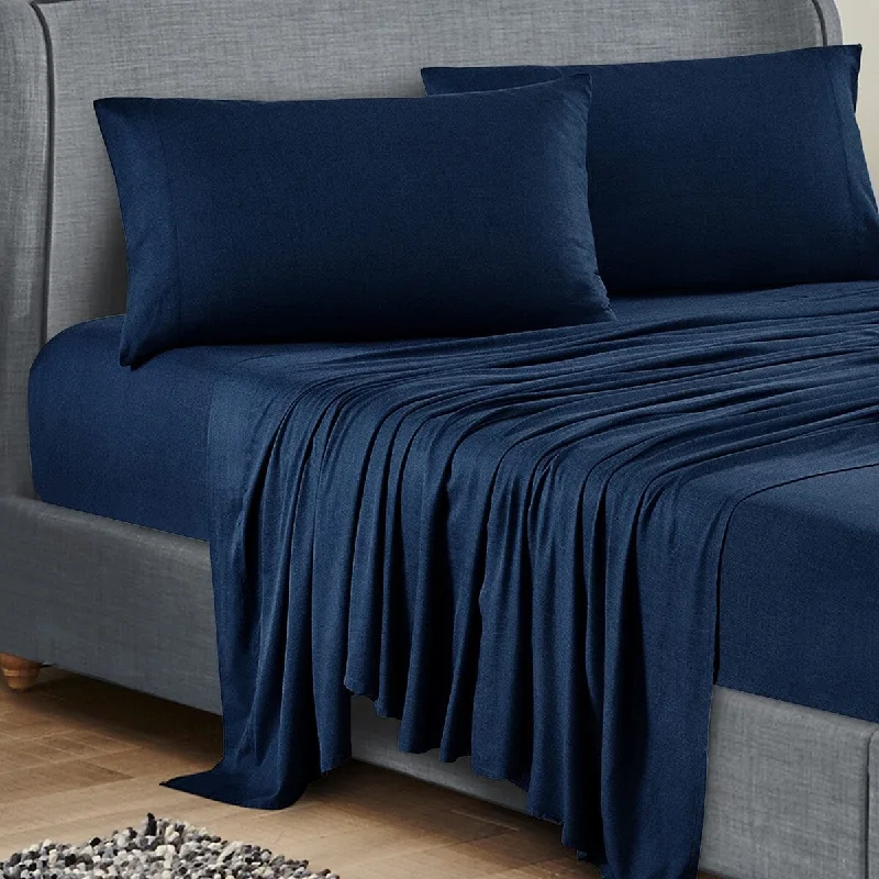 Rayon - Cotton Sheets for a Breathable and Soft BlendStyle Quarters 4 Piece Ultra Soft Cooling Breathable Sheets Set