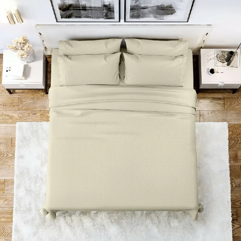 Polyester - Cotton Blend Sheets for Durability and Comfort6 Piece Sheet Set 1800 Series Egyptian Deep Pocket Full Vanilla Polyester - Cotton Blend Sheets for Durability and Comfort6 Piece Sheet Set 1800 Series Egyptian Deep Pocket Full Vanilla