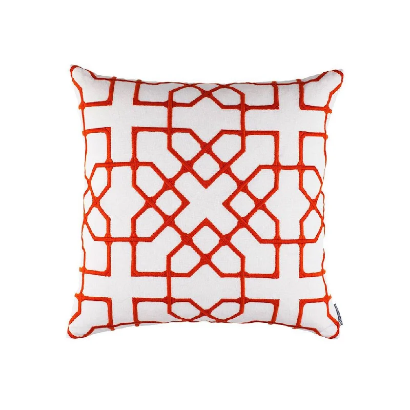 Bolster Pillows for Sofa DecorationFranco White & Vermillion Pillow by Lili Alessandra Bolster Pillows for Sofa DecorationFranco White & Vermillion Pillow by Lili Alessandra