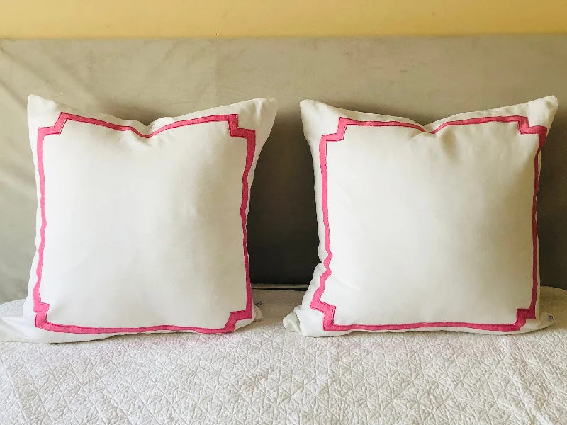 Square Pillows for Modern Home DecorPink White Trim Euro Shams, Modern Decorative Pillow Cases, Baby Pink Euro Shams Square Pillows for Modern Home DecorPink White Trim Euro Shams, Modern Decorative Pillow Cases, Baby Pink Euro Shams
