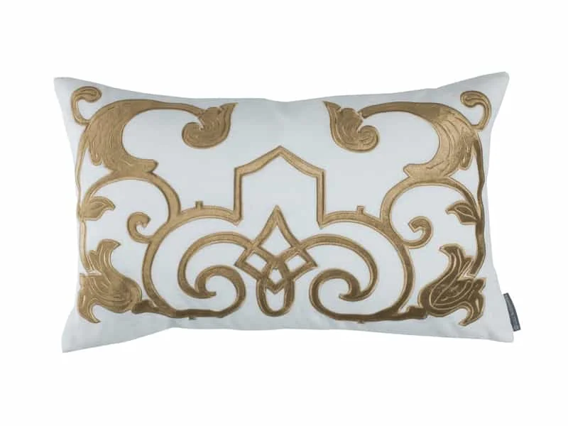 Back Support Pillows for Office ChairsMozart White & Straw Lumbar Pillow by Lili Alessandra Back Support Pillows for Office ChairsMozart White & Straw Lumbar Pillow by Lili Alessandra