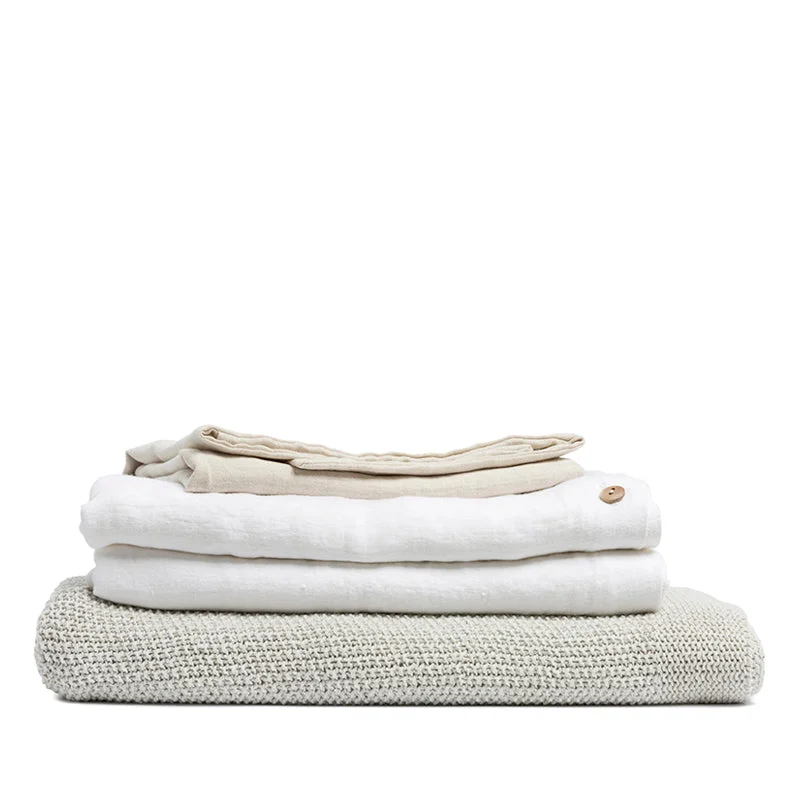 Queen - Size Sheet Sets with a European Pillowcase SetLinen flat sheet pure white
