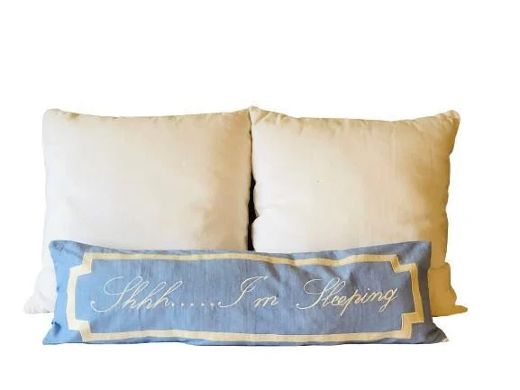 Travel Pillows for Long JourneysPersonalized Baby Blue Embroidered Long Pillows