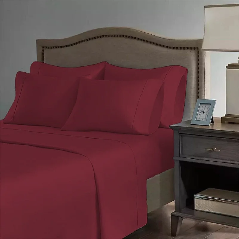 Linen - Cotton Blend Sheets for a Natural and Versatile Option2200 Count 6 Pc Premium Bamboo Deep Pocket King Sheet Garnet Linen - Cotton Blend Sheets for a Natural and Versatile Option2200 Count 6 Pc Premium Bamboo Deep Pocket King Sheet Garnet