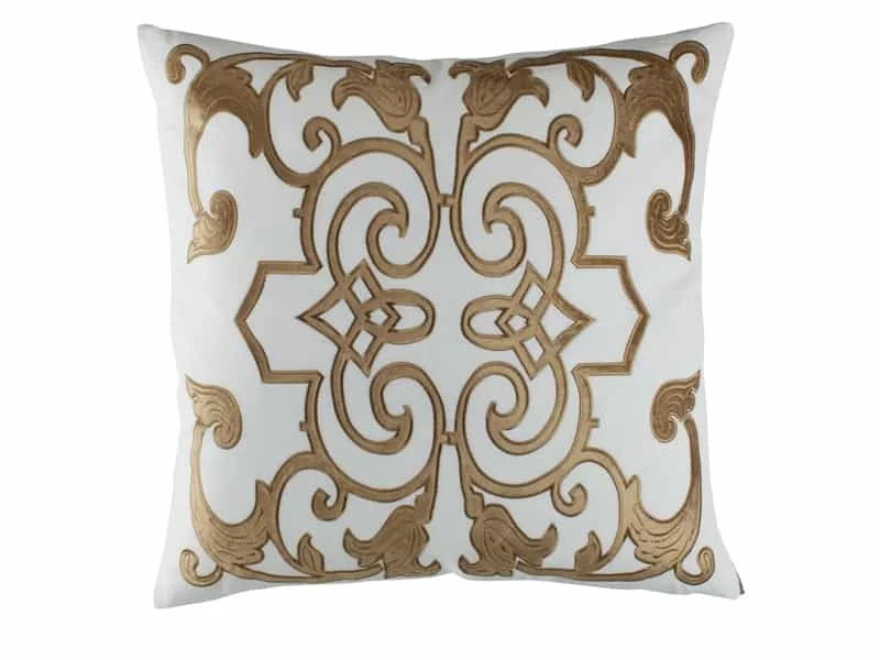 Down Alternative Pillows for Ethical ChoicesMozart White & Straw Pillow by Lili Alessandra Down Alternative Pillows for Ethical ChoicesMozart White & Straw Pillow by Lili Alessandra